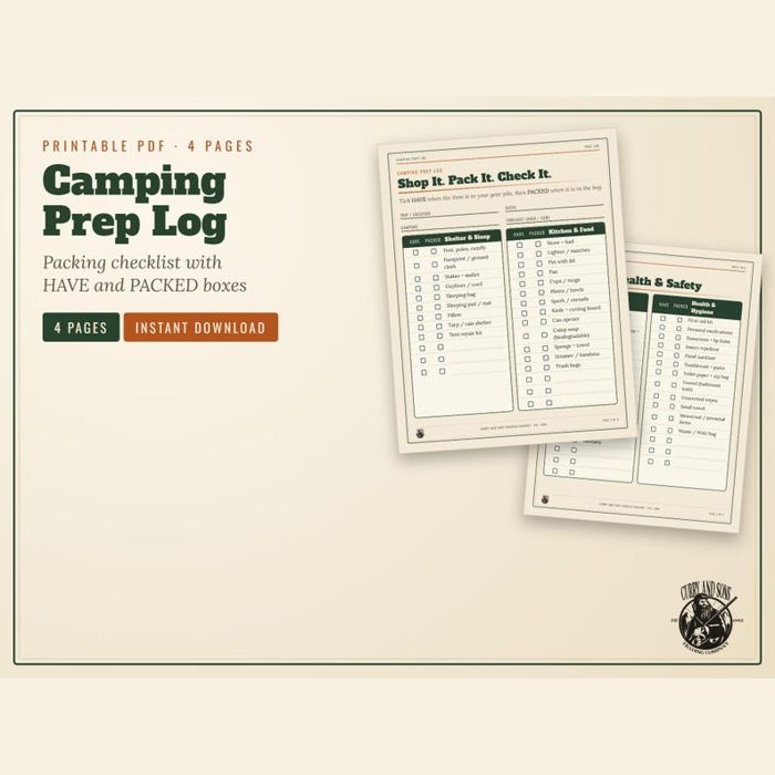 Camping Prep Log